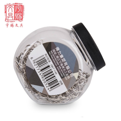 得力0052桶裝金屬回形針 3#時尚鍍鎳防銹曲別針 200只/桶辦公批發(fā)