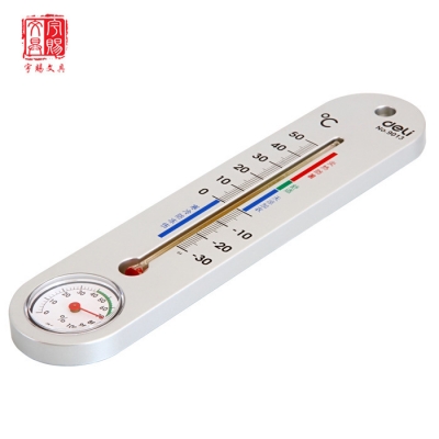 得力9013室內(nèi)溫度計/可懸掛溫度計 壁掛溫濕度表大棚 溫濕度兩用