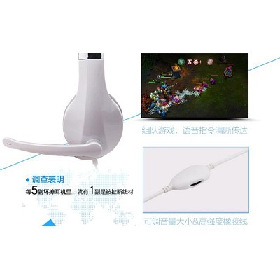 Deli/得力 4362電腦耳機耳麥頭戴便攜式線控立體聲耳機舒適型線控