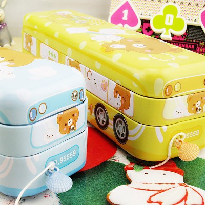 得力95559兒童多功能三層文具盒筆袋 韓國(guó)創(chuàng)意鐵小學(xué)生鉛筆盒批發(fā)