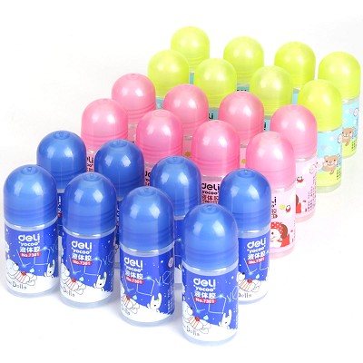 得力7301迷你型膠水 可愛(ài)通用液體膠 35ml 彩色強(qiáng)粘性 學(xué)生手工用