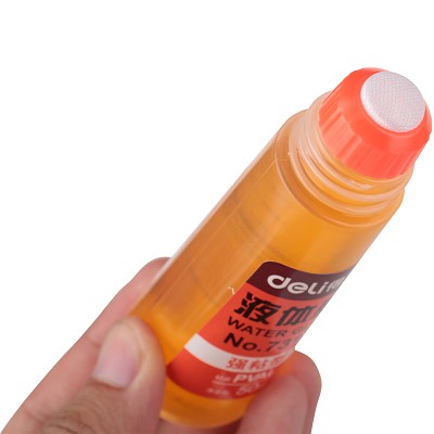 得力7313液體膠 強(qiáng)粘型液體透明黃膠水 50ml 粘性強(qiáng) 海綿頭出膠