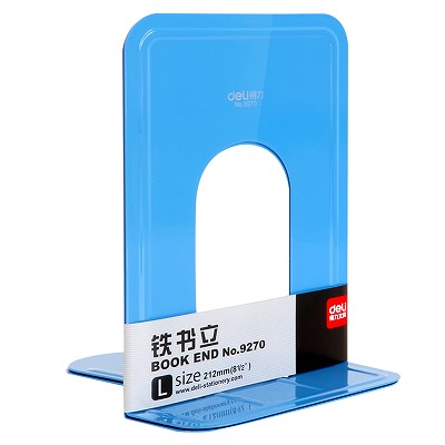 得力書立9270 鐵書夾 分類書夾/閱讀架 書靠 8.5寸藍色 金屬材質(zhì)