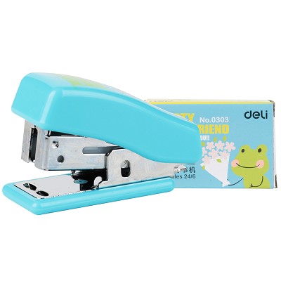 得力文具辦公用品 0303迷你型訂書機(jī) 裝訂機(jī) 12#卡通訂書器
