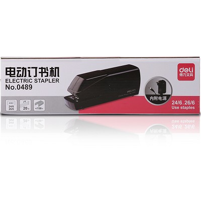 包郵得力0489電動(dòng)訂書機(jī)12號(hào)通用自動(dòng)裝訂省力訂書機(jī)可裝訂20張