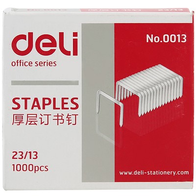 得力訂書針0013厚層訂書釘 23/13 辦公財(cái)務(wù)重型裝訂機(jī) 80頁釘