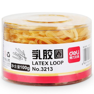 得力3213乳膠圈橡皮筋 辦公財務(wù)用 強(qiáng)韌性牢固 長久耐用1筒裝