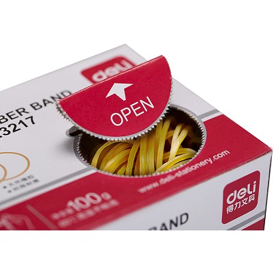 得力3217橡膠圈(100g/盒)辦公財務(wù)牛皮筋橡皮筋 韌性好拉力強(qiáng)耐用
