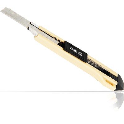 得力小號(hào)帶金屬護(hù)套美工刀2031 掛繩孔設(shè)計(jì) 自動(dòng)鎖定安全