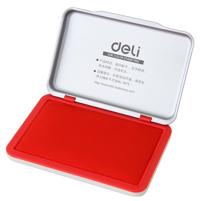 得力印臺(tái)9892 快干印泥油 方形金屬印章油 辦公財(cái)務(wù)用品 紅色