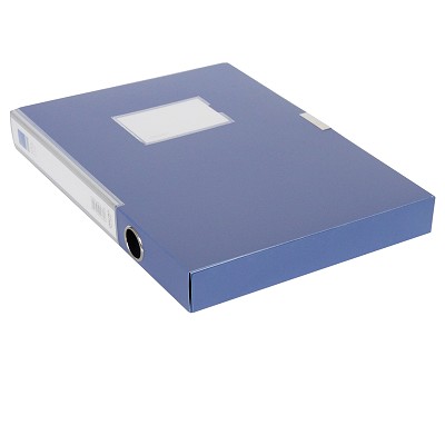 得力檔案盒5682 A4文件收納盒 2寸粘扣資料盒 辦公商務(wù)用品 藍色