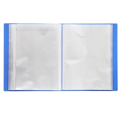 得力資料冊(cè)5280 A4文件夾插頁袋 透明檔案冊(cè) 辦公文具 只有藍(lán)色