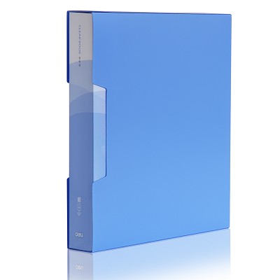 得力資料冊(cè)5280 A4文件夾插頁袋 透明檔案冊(cè) 辦公文具 只有藍(lán)色