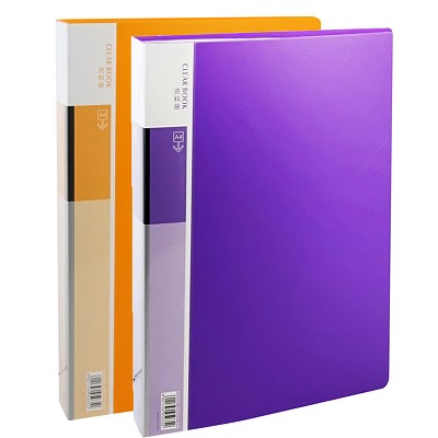 得力資料冊5035 A4文件夾插頁袋 活頁檔案冊 辦公用 60頁顏色隨機(jī)