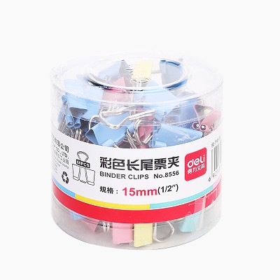 【企業(yè)采購】8556-5票夾 5支裝15mm小號(hào)彩色金屬長尾夾票