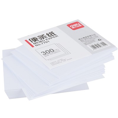 得力7701便簽紙便條紙空白書寫紙 紙質(zhì)寫字容易 辦公學習用品