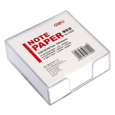 得力便簽紙7600帶盒便條紙/記事白紙 方便拿取 規(guī)格91*87mm/300張