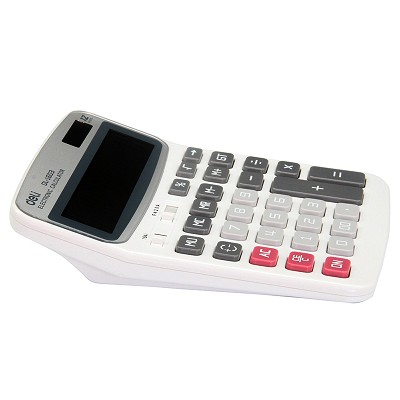 得力計(jì)算器1603 桌面計(jì)算機(jī) 大屏幕雙電源塑膠按鍵 辦公商務(wù)款