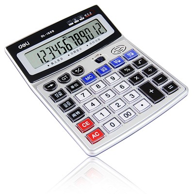 得力1529語音計(jì)算器 水晶大按鍵計(jì)算機(jī) 12位數(shù)大屏幕 帶電池