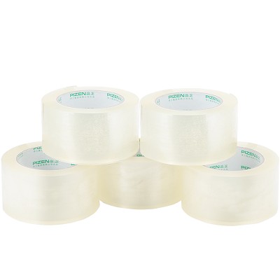 得力33195透明封箱膠帶60mm*100米150米大號(hào)5卷 不斷粘性強(qiáng)大膠帶