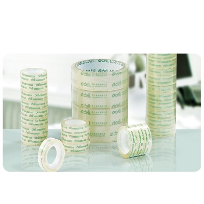 得力30064透明文具膠帶18mm*20y 8卷/筒學生文具手工使用粘性強