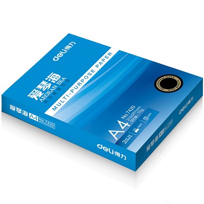 得力A4復(fù)印紙7420愛(ài)琴海紙70克雙面白紙打印用紙江浙滬皖2件包郵