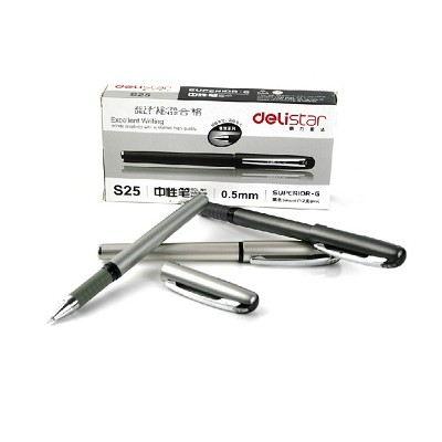 得力文具 S25辦公使用中性筆 簽字筆 水筆 0.5mm 黑色