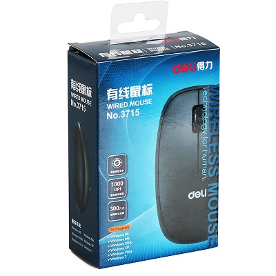 得力鼠標(biāo)3715高精度光學(xué) 辦公筆記本有線usb鼠標(biāo)
