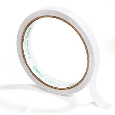 得力30401棉紙雙面膠帶/1.2cm*10Y雙面膠 24卷/袋）熱熔棉紙 膠帶/膠紙/膠條 單卷價 得力雙面膠