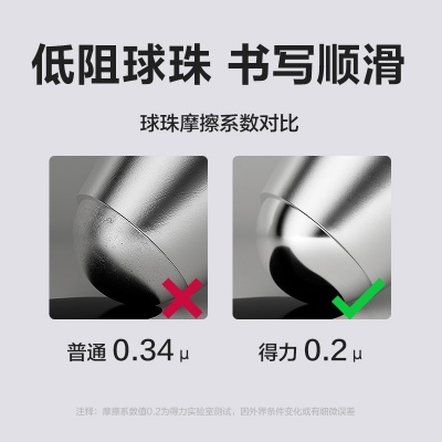 得力S12臻順滑按動(dòng)中性筆0.5mm子彈頭(紅)(支)