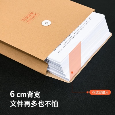 得力64101牛皮紙檔案袋（200g-6cm）(黃)(包）(10個(gè)/包)